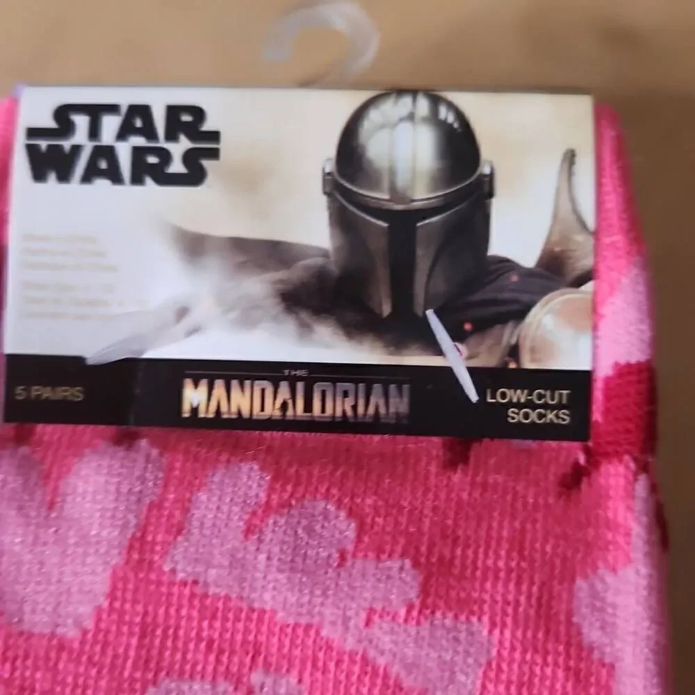 Star wars mandalorian baby yoda 5 pairs  low cut socks shoe size 4-10